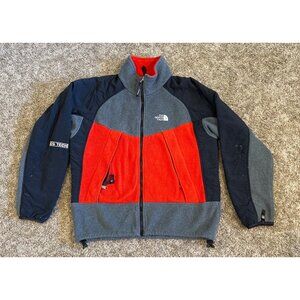 The North Face EG Tech MEDIUM Fleece Jacket Black GRAY Red denali